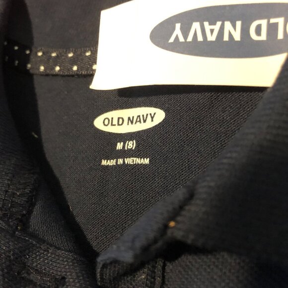 Old Navy Girls Uniform Shirt  Navy Blue Cap Sleeves 3 Button Placket Sz 8 (M) - Picture 4 of 8